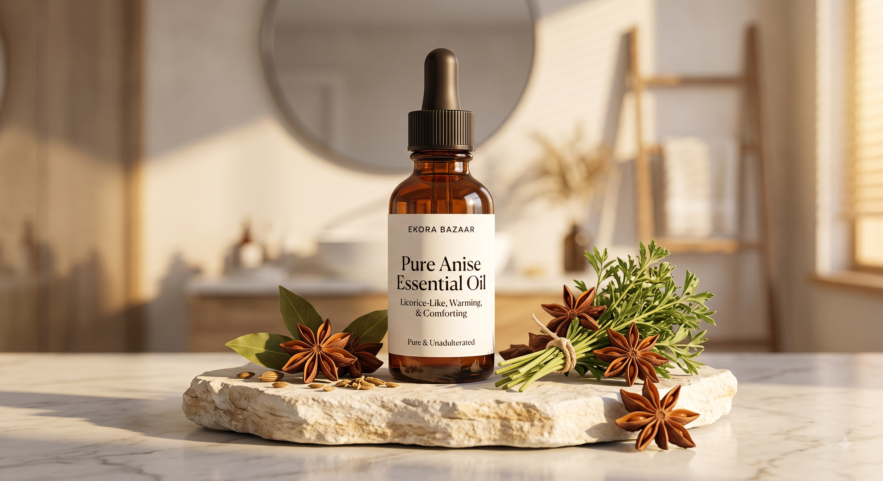 PURE ANISE ESSENTIAL OIL STEAM DISTILLED, 100% PURE AND NATURAL